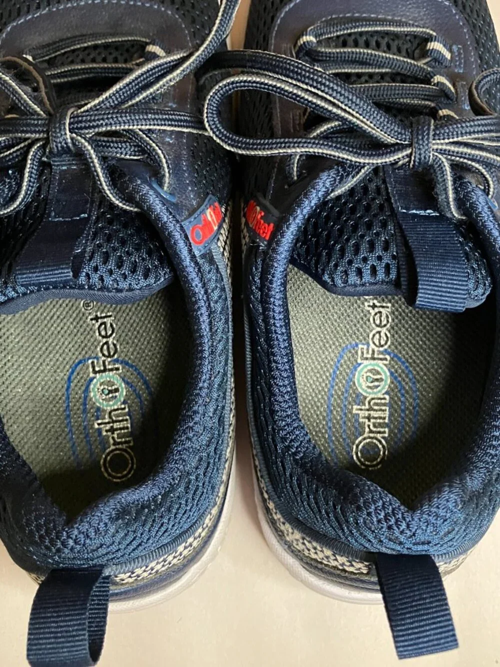 Orthofeet Edgewater Sneakers Men's 8.5 Wide 2E Blue Walking Shoes 616 Comfort